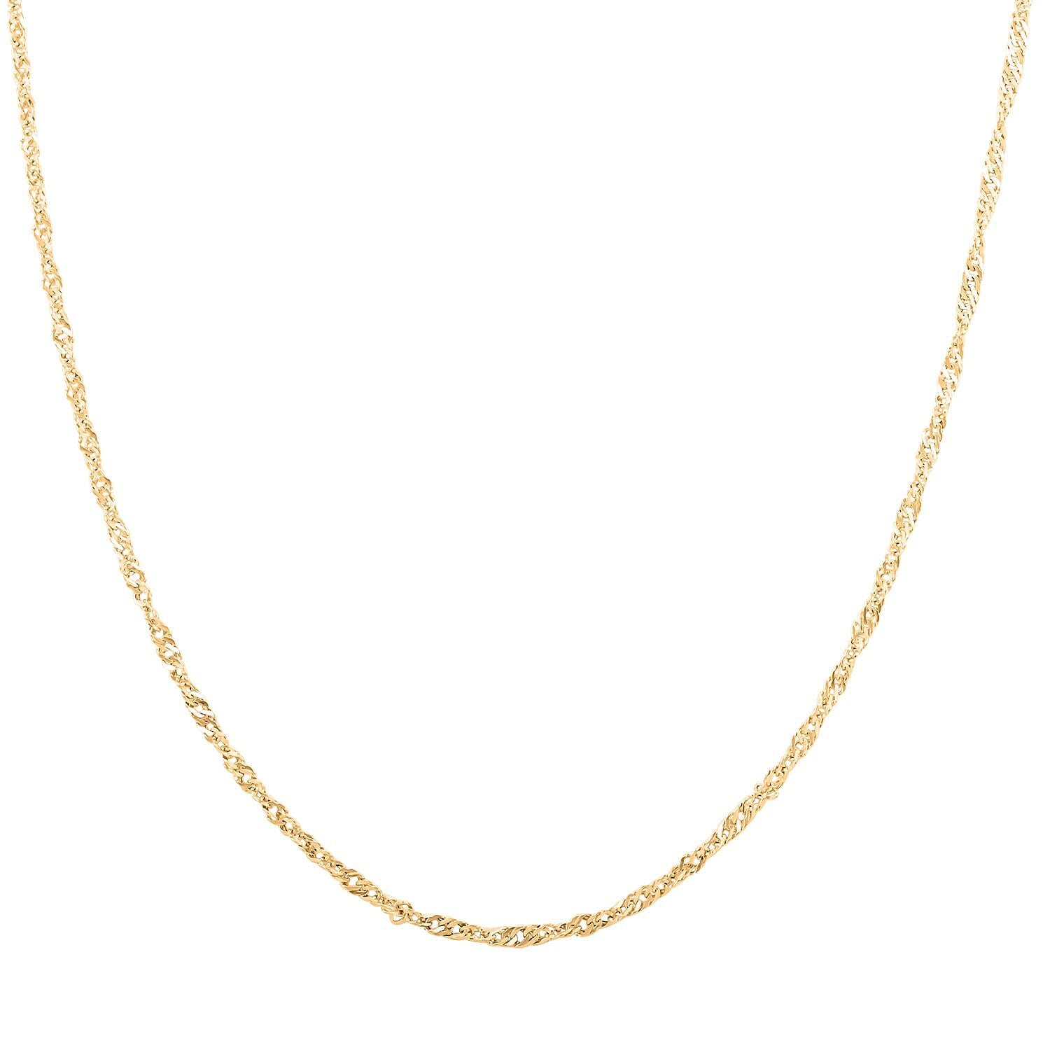 shop lc Grande Bella Italian 10K Yellow Gold Singapore Chain Necklace (20 Inches) (2.38 Grams)