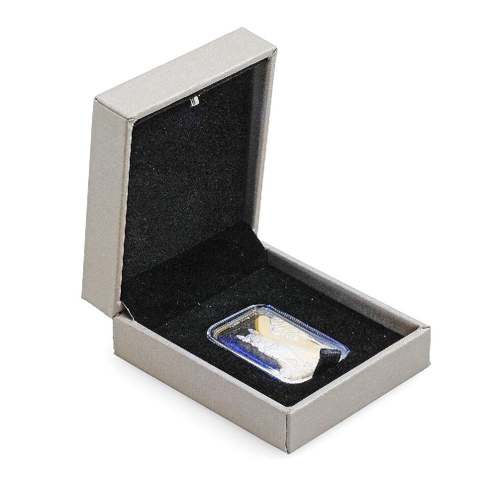shop lc Gray Faux Leather and Black Velvet LED Light Packaging Box