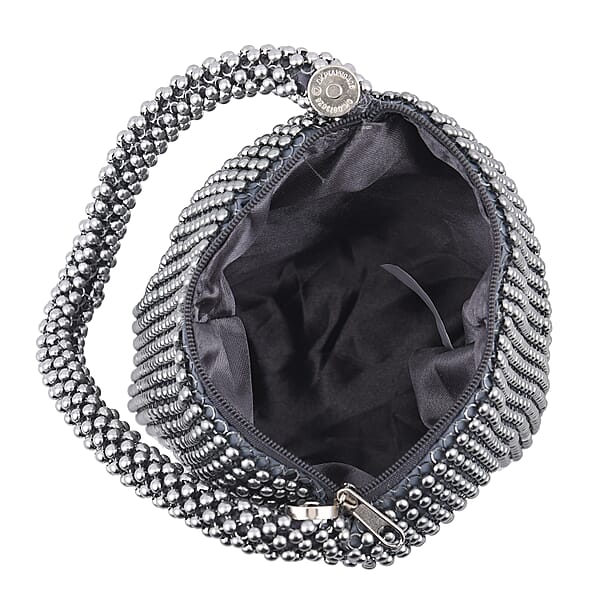 Shop Lc Gray Sparkle And Glitter Triangle Purse With Zipper Closure