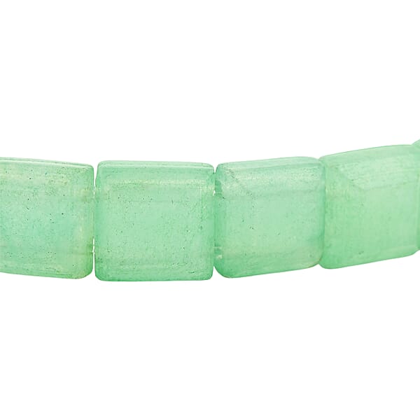 Shop Lc Green Aventurine 125.00 Ctw Square Block Stretch Bracelet