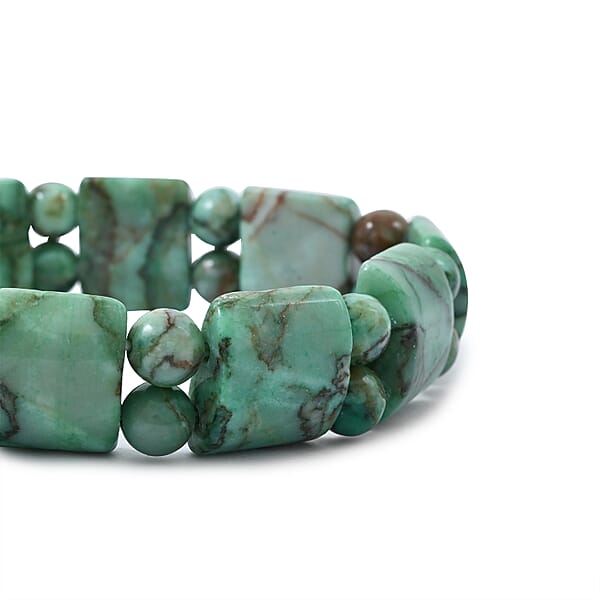 Shop Lc Green Matrix Jasper 148.95 Ctw Tanker Plain Bracelet (6-7In)
