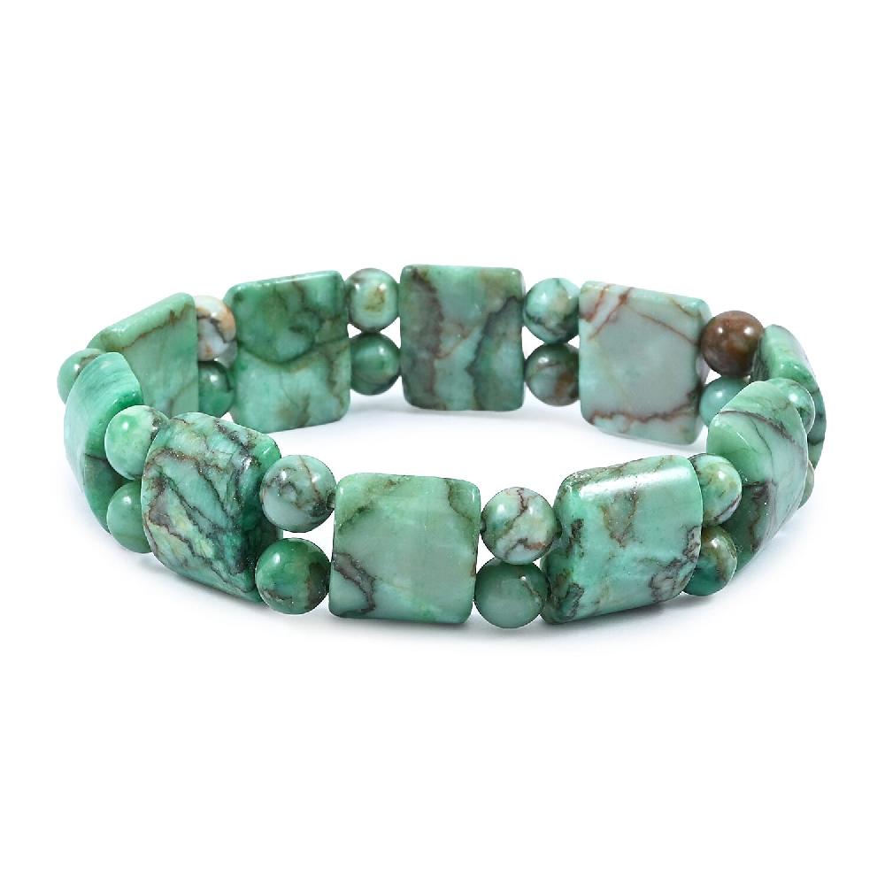 shop lc Green Matrix Jasper 148.95 ctw Tanker Plain Bracelet (6-7In)