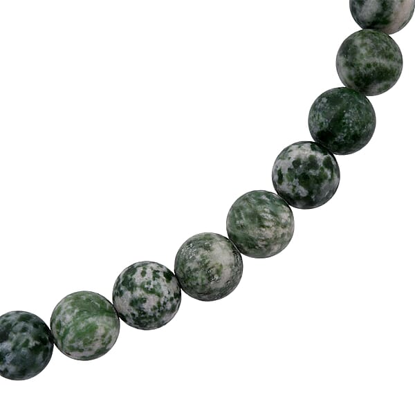 Shop Lc Green Point Jasper 375.00 Ctw Beaded Necklace In Sterling Silver 18 Inches