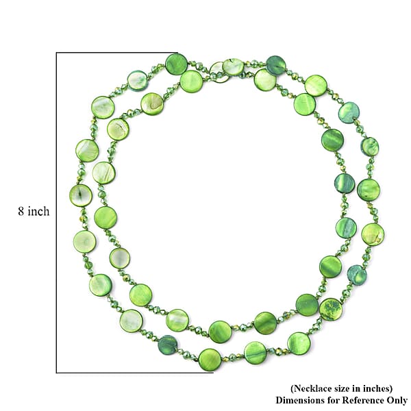 Shop Lc Green Shell Pearl Coin Green Glass Beaded Necklace 47 Inches