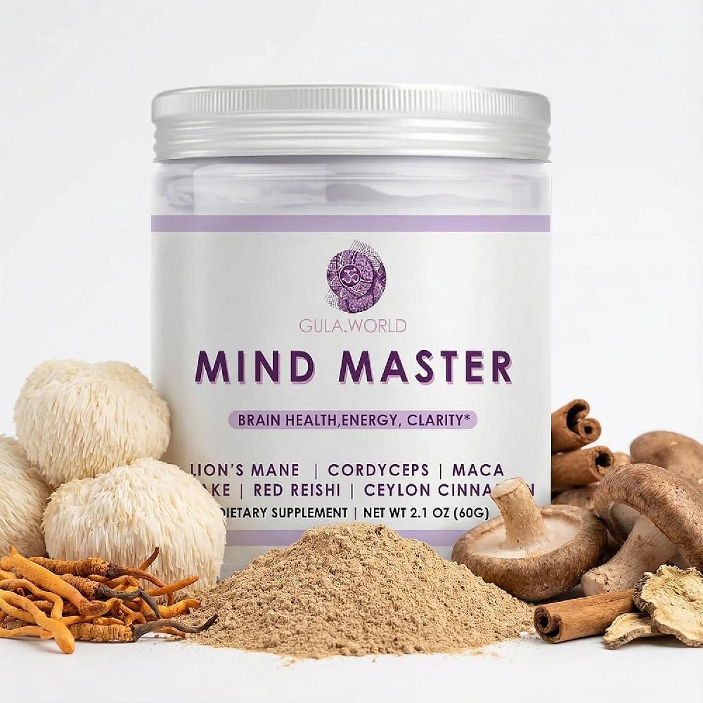 shop lc Gula World Mind Master Mushroom Powder for Brain Health Energy & Clarity Dietary Supplement (2.1oz)