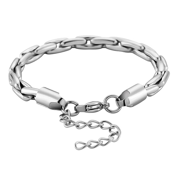 Shop Lc Hammer Circular Link Bracelet In Stainless Steel (7-9In)