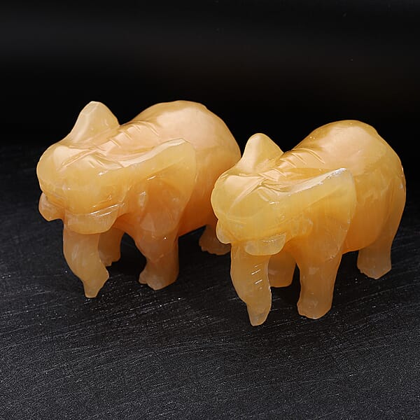 Shop Lc Hand Carved Elephant In Serpentine (3198ctw) Home Decor Figurine Decorative Figurine Living Room Decor