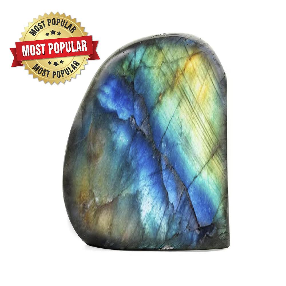 shop lc Handcrafted Natural Iridescent Madagascar Labradorite Gemstone 1.59 Lbs