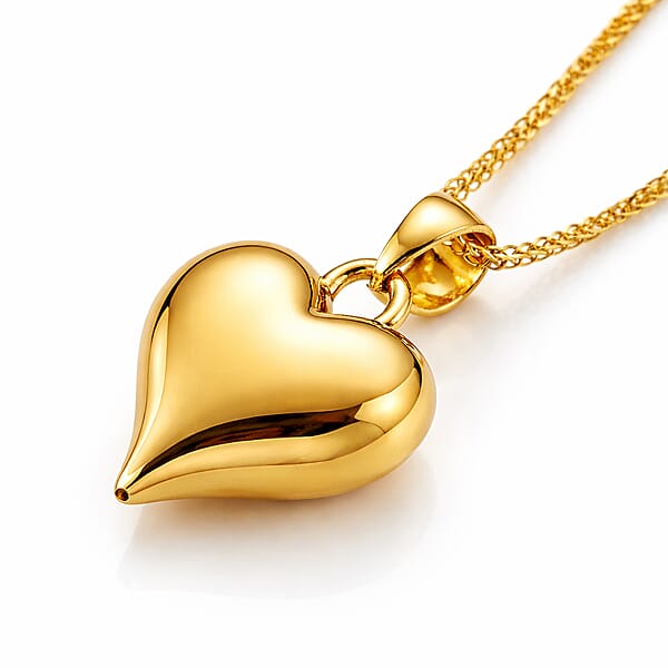 Shop Lc Heart Pendant Necklace In 24K Yellow Gold 3.69 Grams (18 Inches)
