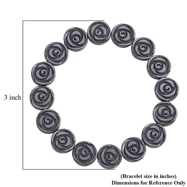 Shop Lc Hematite Beaded Stretch Bracelet 127.50 Ctw (7.25-7.75 Inches)