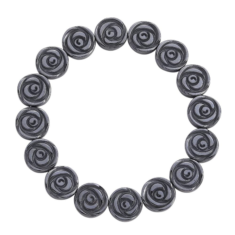shop lc Hematite Beaded Stretch Bracelet 127.50 ctw (7.25-7.75 Inches)