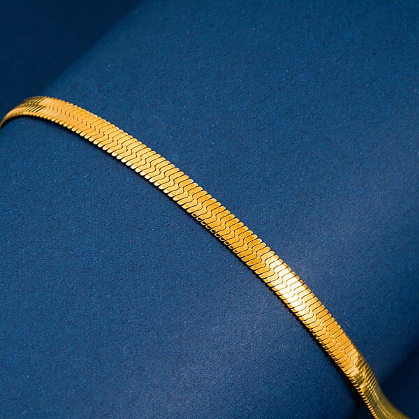 Shop Lc Herringbone Chain Bracelet (7.5-9.5In) In ION Plated YG And Stainless Steel