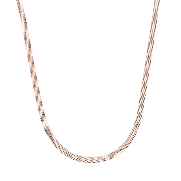 Shop Lc Herringbone Chain Bracelet (8.50In) And Necklace (24 Inches) In ION Plated RG Stainless Steel