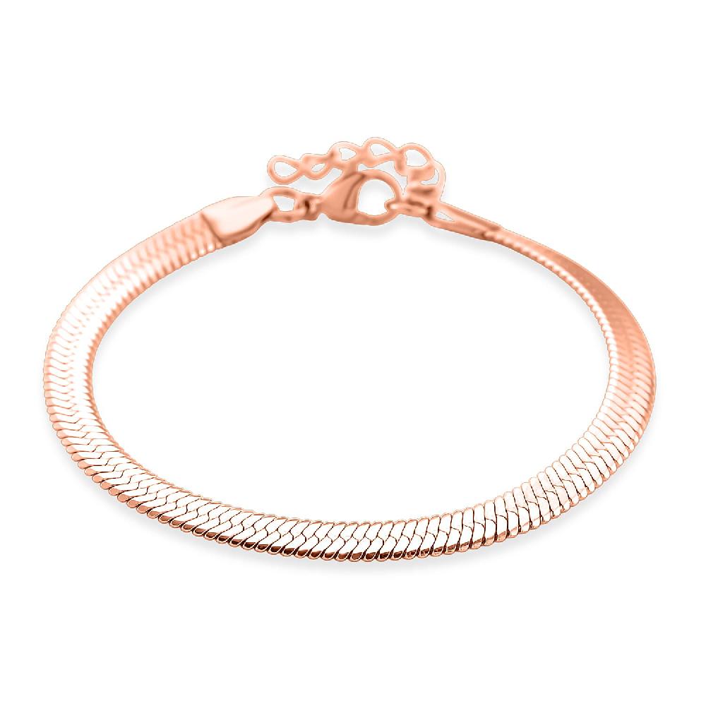 shop lc Herringbone Chain Bracelet in ION Plated RG Stainless Steel (7.0-8.0In)