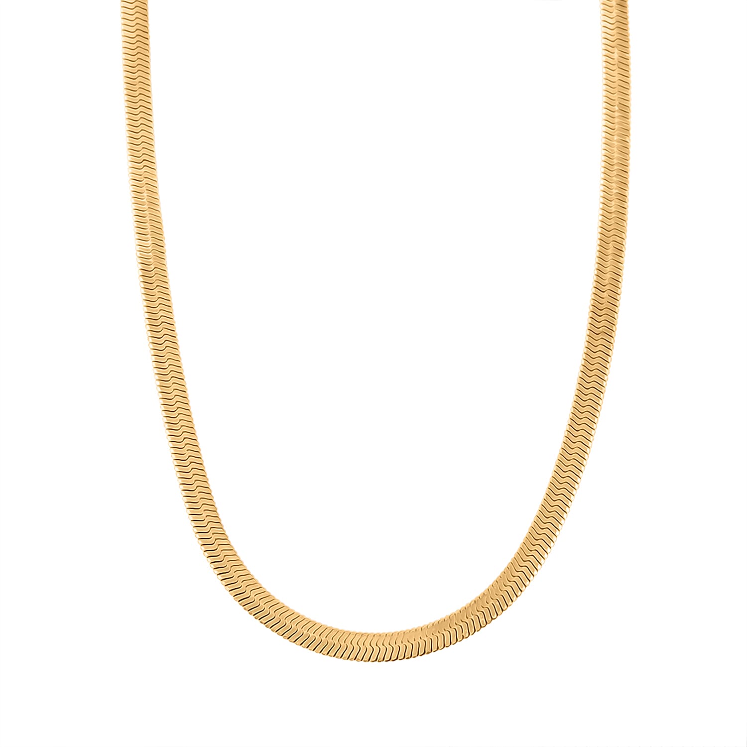 shop lc Herringbone Chain Necklace in ION Plated YG and Stainless Steel 20-22 Inches