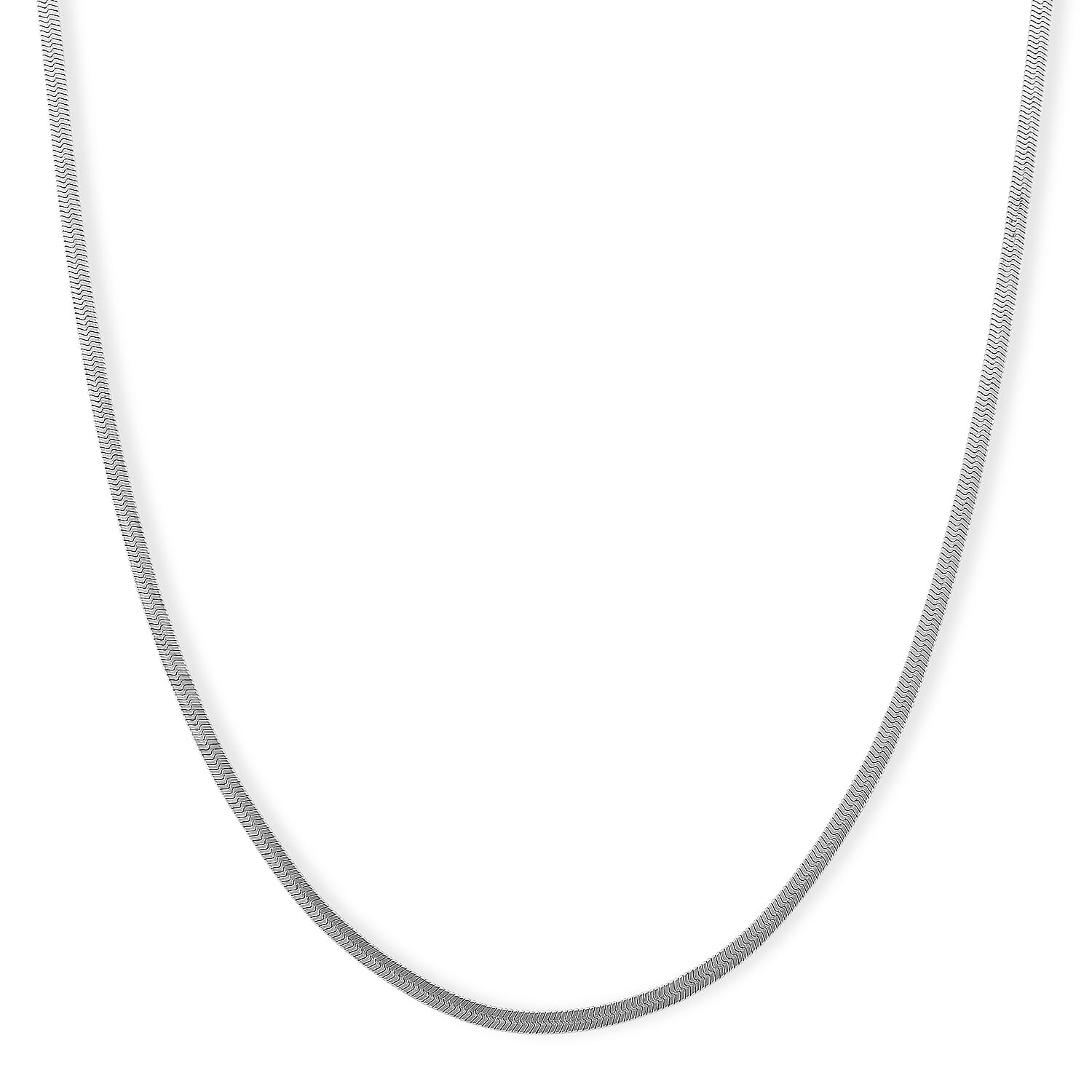 shop lc Herringbone Chain Necklace in Stainless Steel (24-26 Inches)