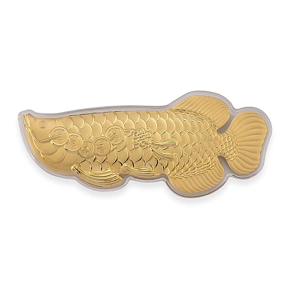 Shop Lc Holiday Gift Collection 24K Yellow Golden Fortune Fish With Pedestal 100mg