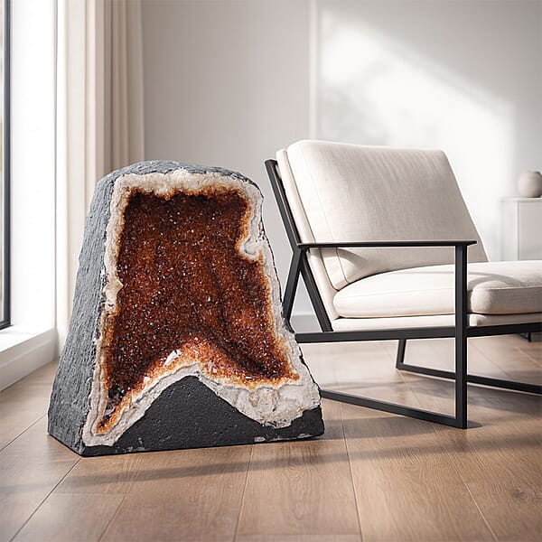 Shop Lc Home And Office Decor Citrine Geode On Wooden Base (280 Lbs)