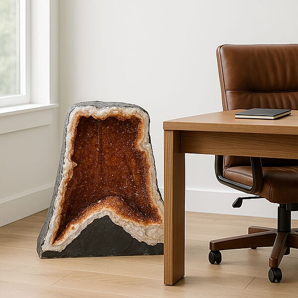 Shop Lc Home And Office Decor Citrine Geode On Wooden Base (280 Lbs)