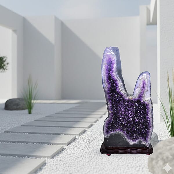 Shop Lc Home And Office Decor Uruguayan Amethyst Geode On Wooden Base - 641 Lbs (63x33x16)