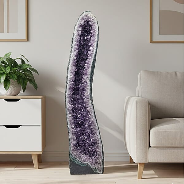 Shop Lc Home And Office Decor Uruguayan Amethyst Geode On Wooden Base - 269 Lbs (57x11)