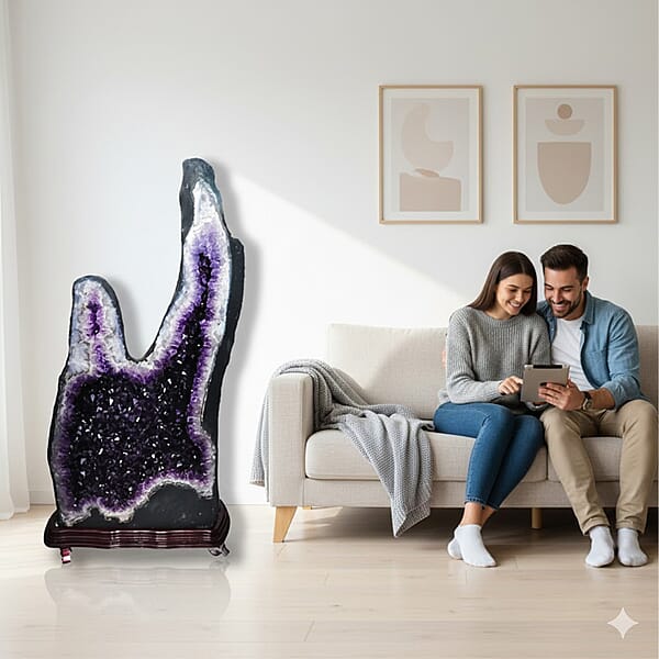 Shop Lc Home And Office Decor Uruguayan Amethyst Geode With Stand - 754 Lbs (67x35)