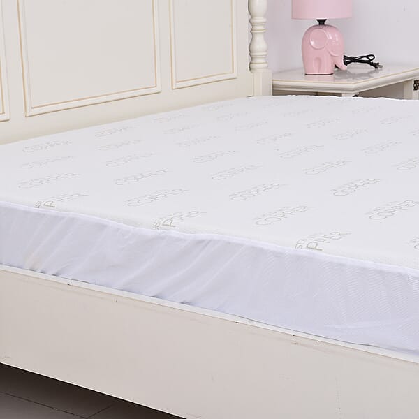 Shop Lc Homesmart Copper Infused Jacquard Mattress Protector Cover King Size