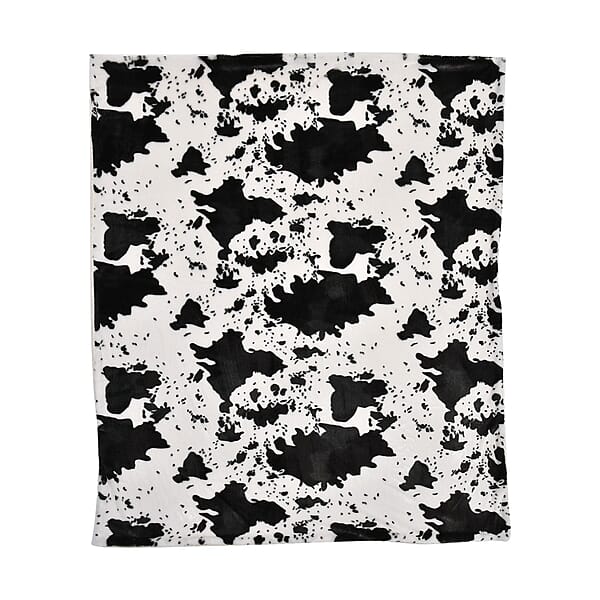 Shop Lc Homesmart Cow Pattern Faux Fur Soft And Cozy Reversible Sherpa Wearable Sleeve Blanket 100% Polyester