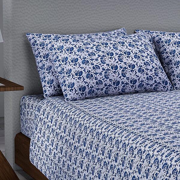 Shop Lc Homesmart Elegant Floral Print Pattern 6 Pcs Microfiber Sheet Set (with 14 Deep Pocket) - King Bed Sheets Fitted Sheet Bed Sheet Set Microfiber Sheets