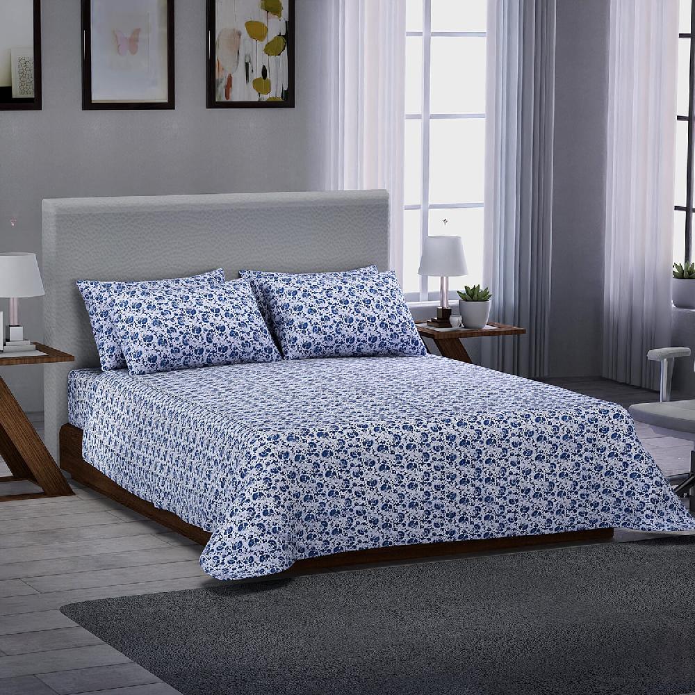 shop lc Homesmart Elegant Floral Print Pattern 6 Pcs Microfiber Sheet Set (with 14 Deep Pocket) - King Bed Sheets Fitted Sheet Bed Sheet Set Microfiber Sheets