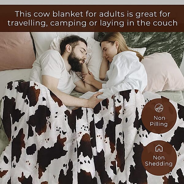 Shop Lc Homesmart Heirloom Cow Print Super Soft Warm & Cozy Throw Blanket Microfiber Soft Blanket Bedding Home Decor