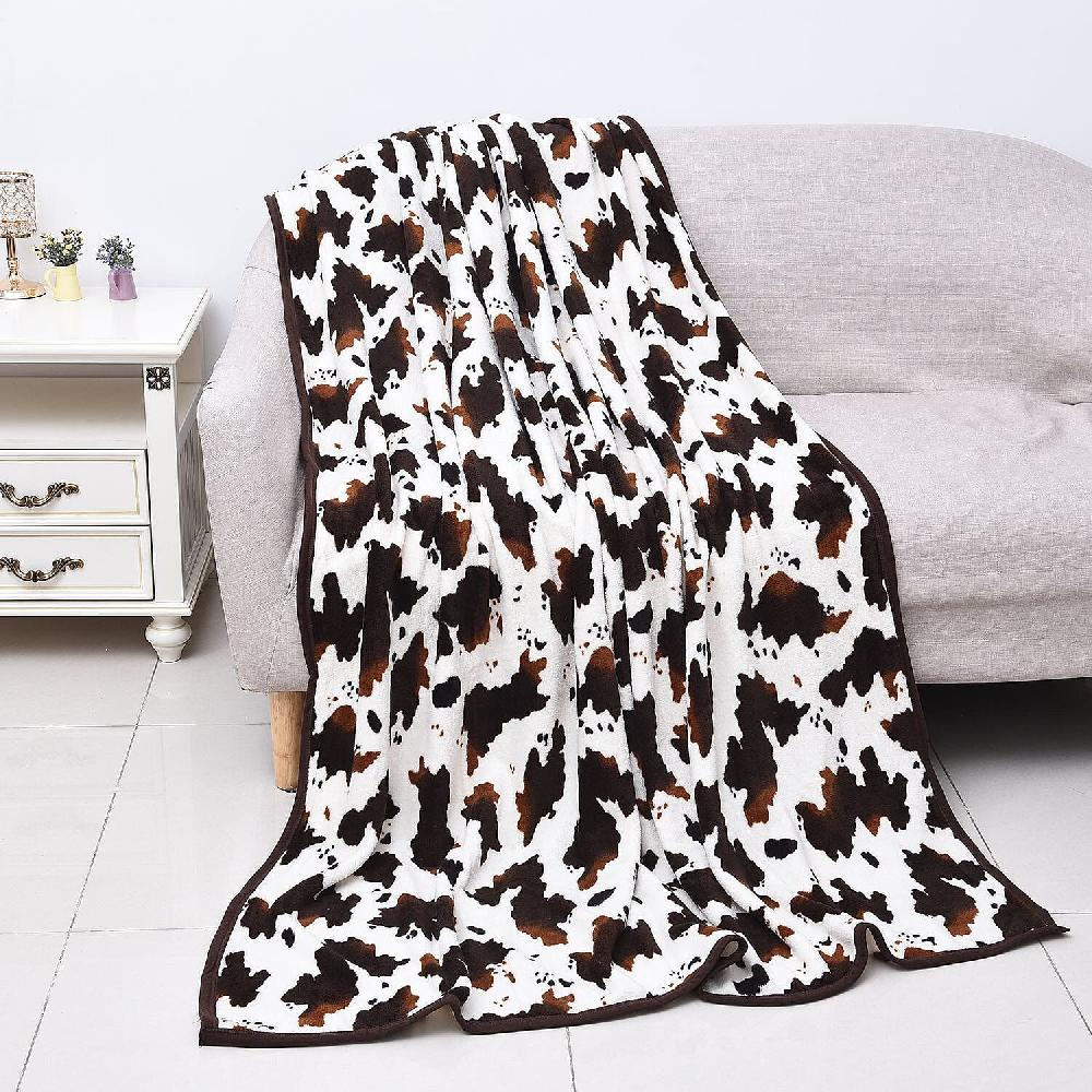 shop lc Homesmart Heirloom Cow Print Super Soft Warm & Cozy Throw Blanket Microfiber soft Blanket Bedding Home Decor