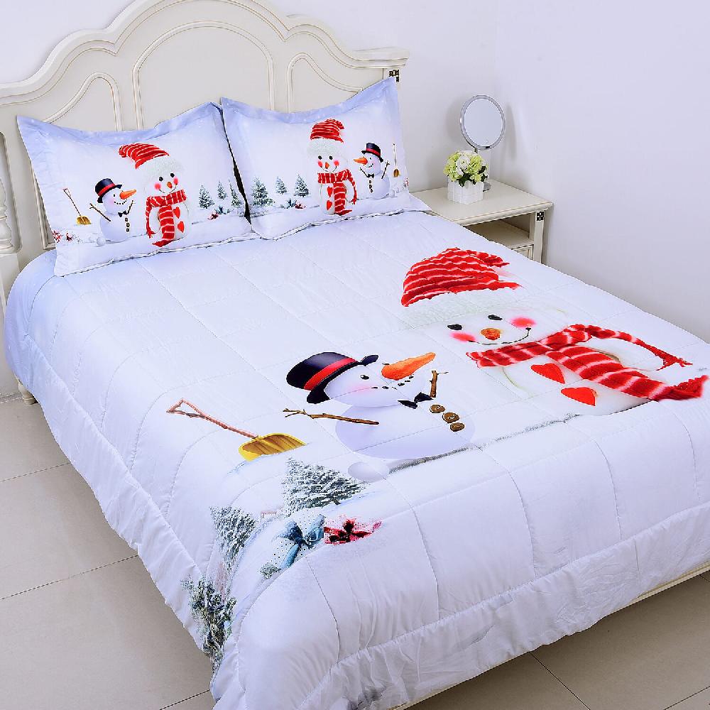 shop lc Homesmart Microfiber Snowman Friends Pattern Comforter and Set of 2 Shams