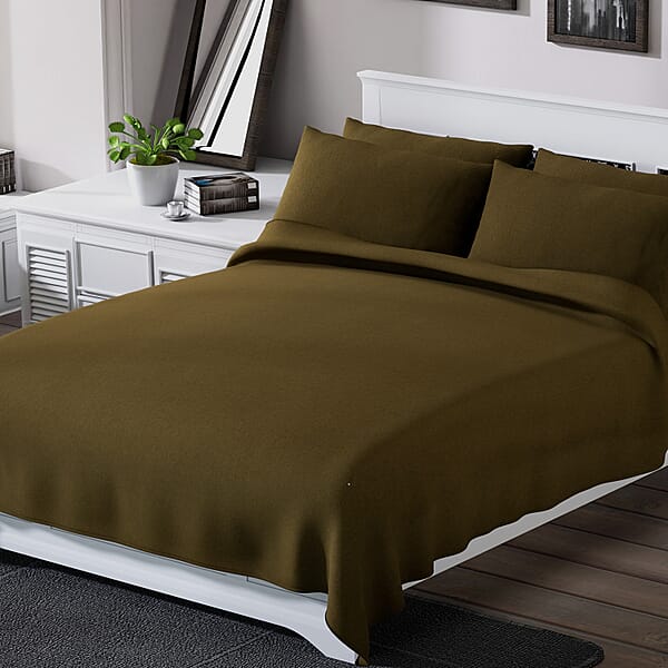 Shop Lc Homesmart Olive Green Solid 6pcs Microfiber Sheet Set - Queen Bed Sheets Fitted Sheet Bed Sheet Set Microfiber Sheets