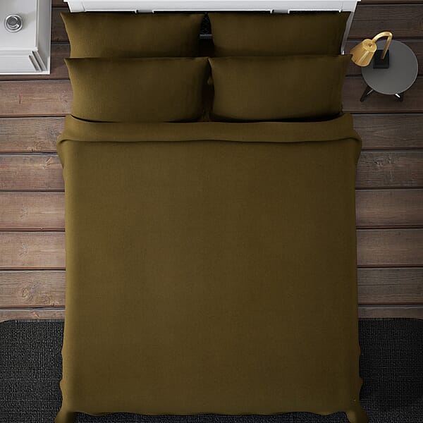 Shop Lc Homesmart Olive Green Solid 6pcs Microfiber Sheet Set - Queen Bed Sheets Fitted Sheet Bed Sheet Set Microfiber Sheets