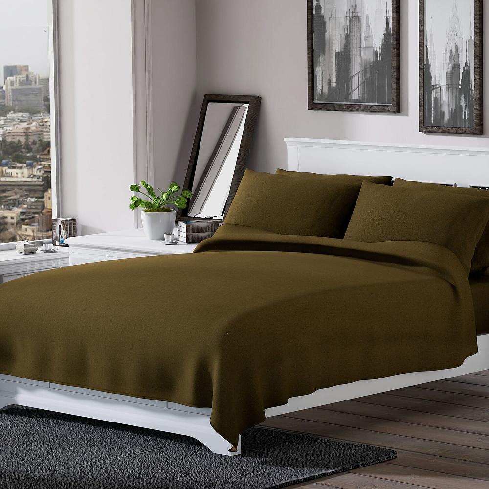 shop lc Homesmart Olive Green Solid 6pcs Microfiber Sheet Set - Queen Bed Sheets Fitted Sheet Bed Sheet Set Microfiber Sheets