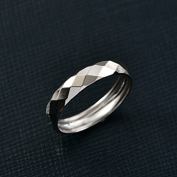 Shop Lc Honeycomb Band Ring In 950 Palladium 1.70 Grams