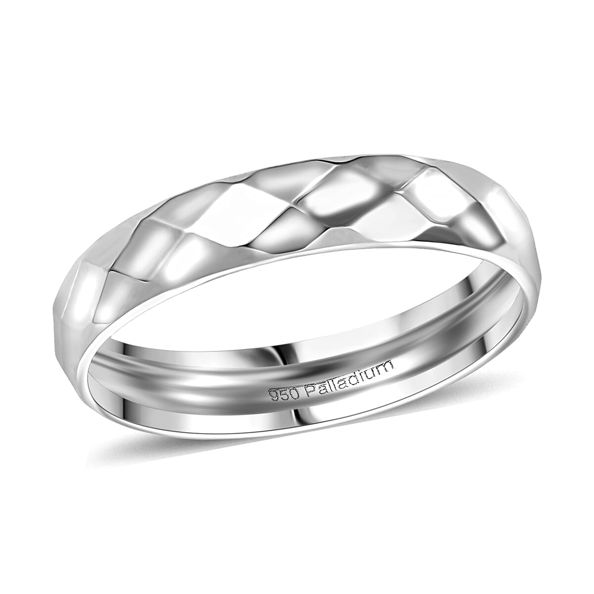 shop lc Honeycomb Band Ring in 950 Palladium 1.70 Grams