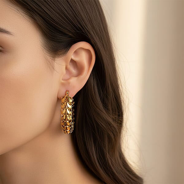 Shop Lc Hoop Earrings In ION Plated YG Stainless Steel
