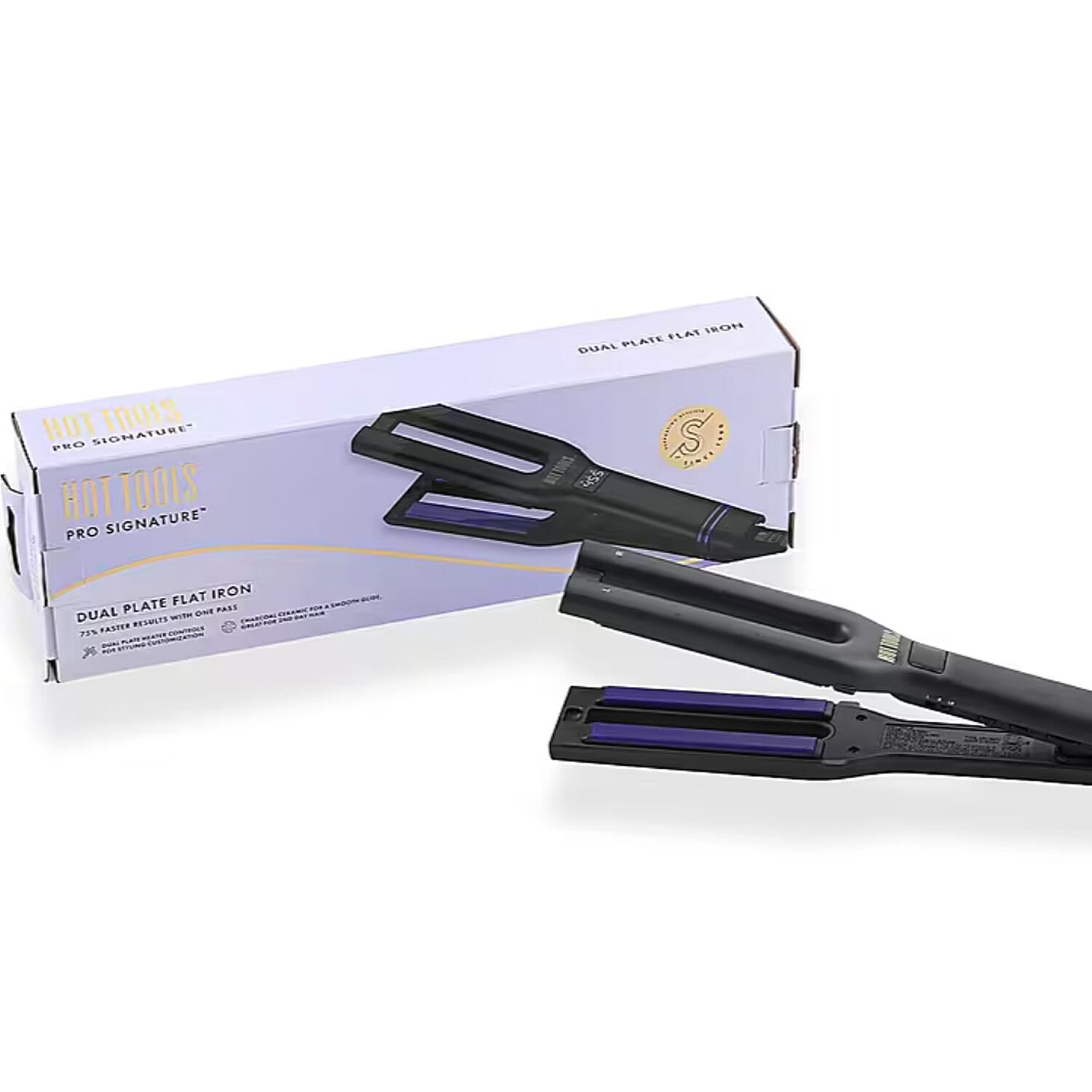 shop lc Hot Tools Pro Signature Dual Plate Charcoal Ceramic Flat Iron
