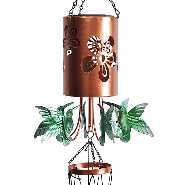 Shop Lc Humming Bird Metal Solar Windmill With Wind Chime And 1 Bright LED (300 MAh)