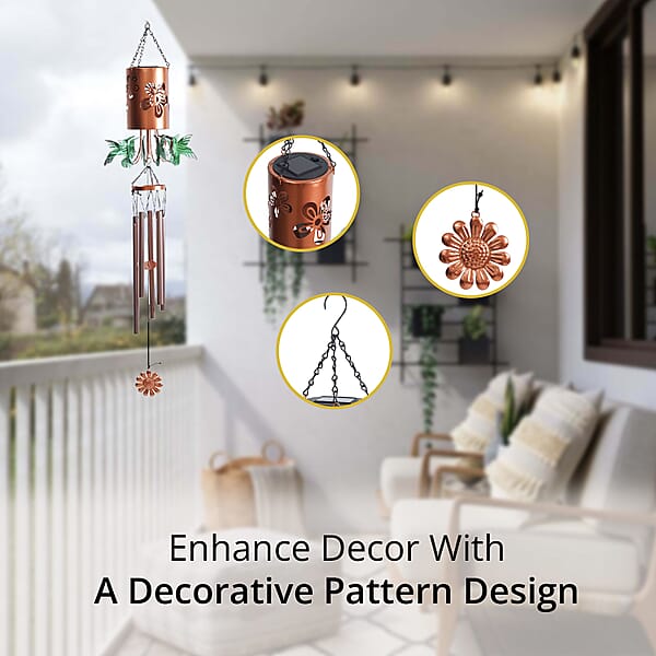 Shop Lc Humming Bird Metal Solar Windmill With Wind Chime And 1 Bright LED (300 MAh)