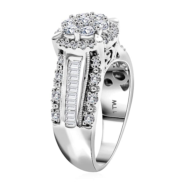 Shop Lc I2-I3 Diamond 1.00 Ctw Ring In 10K White Gold 5.85 Grams