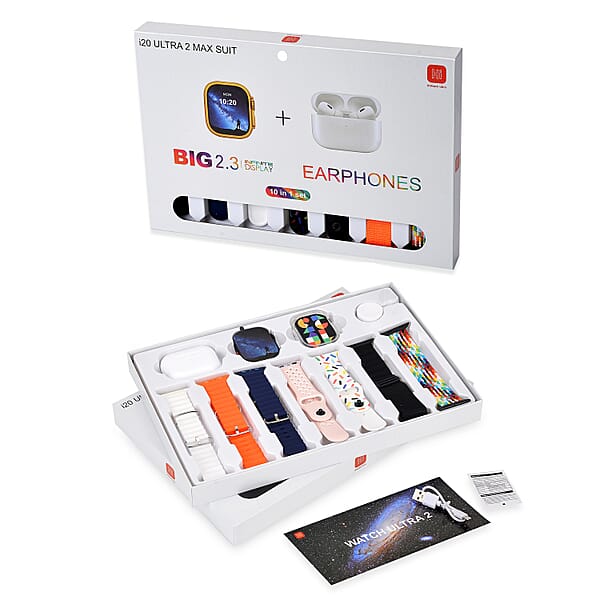 Shop Lc I20 Ultra 2 Max Suit 10 In 1 Set - (Black Smart Dial Earphone Case Cover And 7pcs Replaceable Watchband)