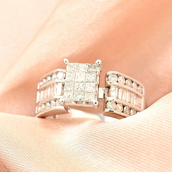 Shop Lc I3 Diamond 1.00 Ctw Ring In 14K White Gold 5.15 Grams