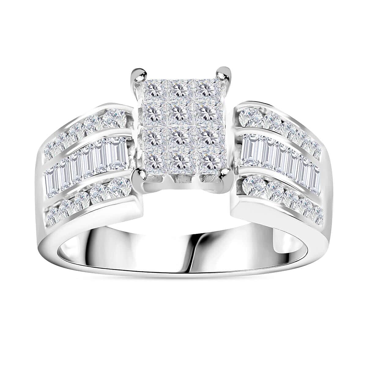 shop lc I3 Diamond 1.00 ctw Ring in 14K White Gold 5.15 Grams