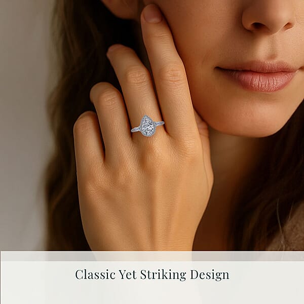Shop Lc IGI Certified 950 Platinum Luxuriant Lab Grown Diamond (E-F VS) Dew Drop Ring 3.00 Ctw
