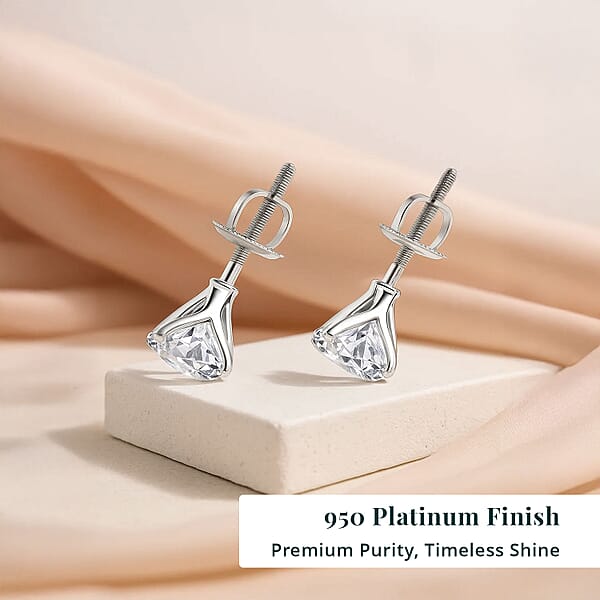 Shop Lc IGI Certified Heart & Arrow Cut Luxuriant Lab Grown Diamond E-F VS 2.00 Ctw Stud Earrings In 950 Platinum