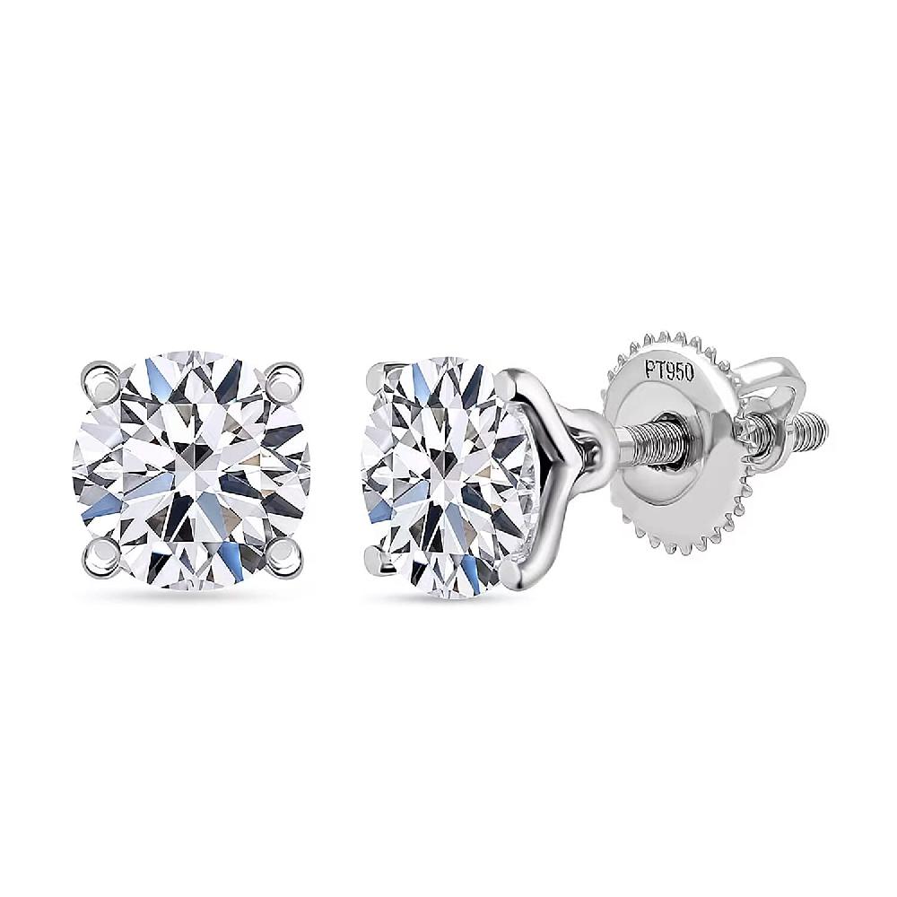 shop lc IGI Certified Heart & Arrow Cut Luxuriant Lab Grown Diamond E-F VS 2.00 ctw Stud Earrings in 950 Platinum