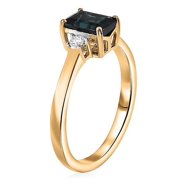 Shop Lc IGI Certified Luxoro 10K Yellow Gold AAA Monte Belo Indicolite Diamond (I2) Ring 1.35 Ctw